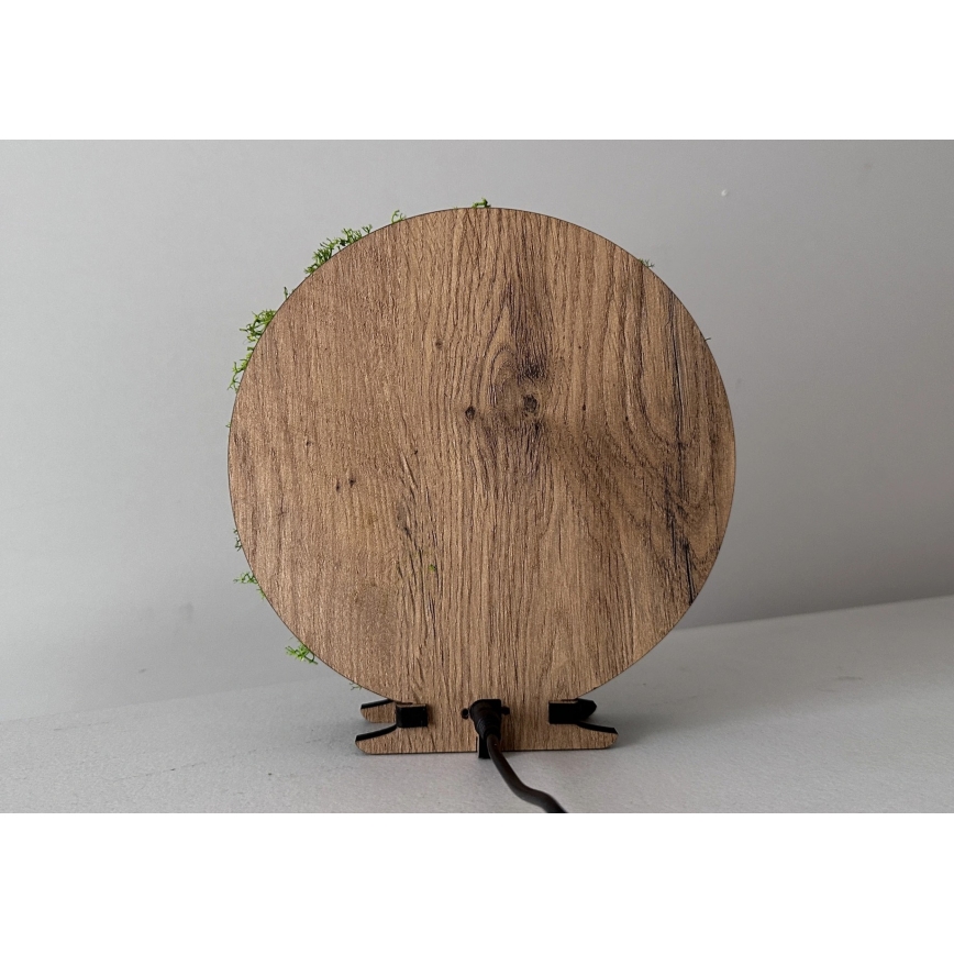 Li-Go 23622/DUB2 - LED ρυθμιζόμενο επιτραπέζιο διακοσμητικό LED/12W/230V 20x22 cm δρυς/Σταυρός σε βρύα