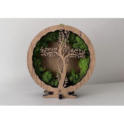 Li-Go 23622/DUB2 - LED ρυθμιζόμενο επιτραπέζιο διακοσμητικό LED/12W/230V 20x22 cm δρυς/σταυρός σε βρύα