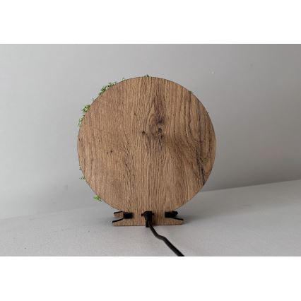 Li-Go 23625/DUB2 - LED ρυθμιζόμενο επιτραπέζιο διακοσμητικό φωτιστικό LED/12W/230V 20x22 cm δρυς/Σκίουρος με βρύα