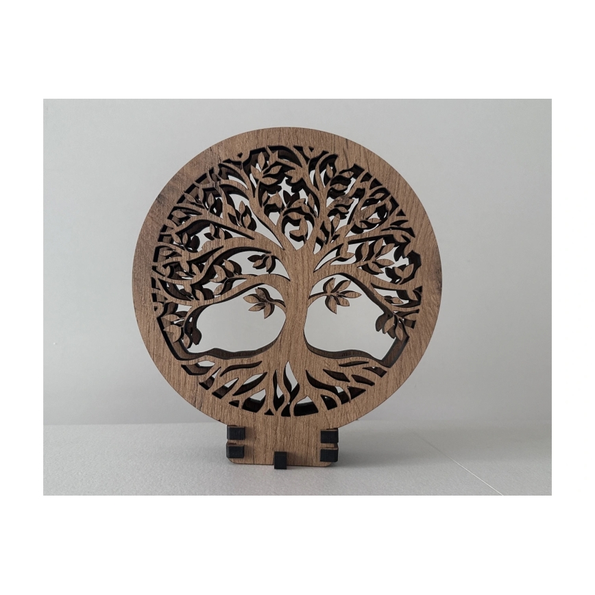 Li-Go 23648/DUB2 - Ρυθμιζόμενο LED επιτραπέζιο διακοσμητικό LED/12W/230V 30x31 cm δρυς/Δέντρο της ζωής