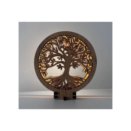 Li-Go 23648/DUB2 - Ρυθμιζόμενο επιτραπέζιο διακοσμητικό φωτιστικό LED/12W/230V 30x31 cm δρυς/Δέντρο της ζωής