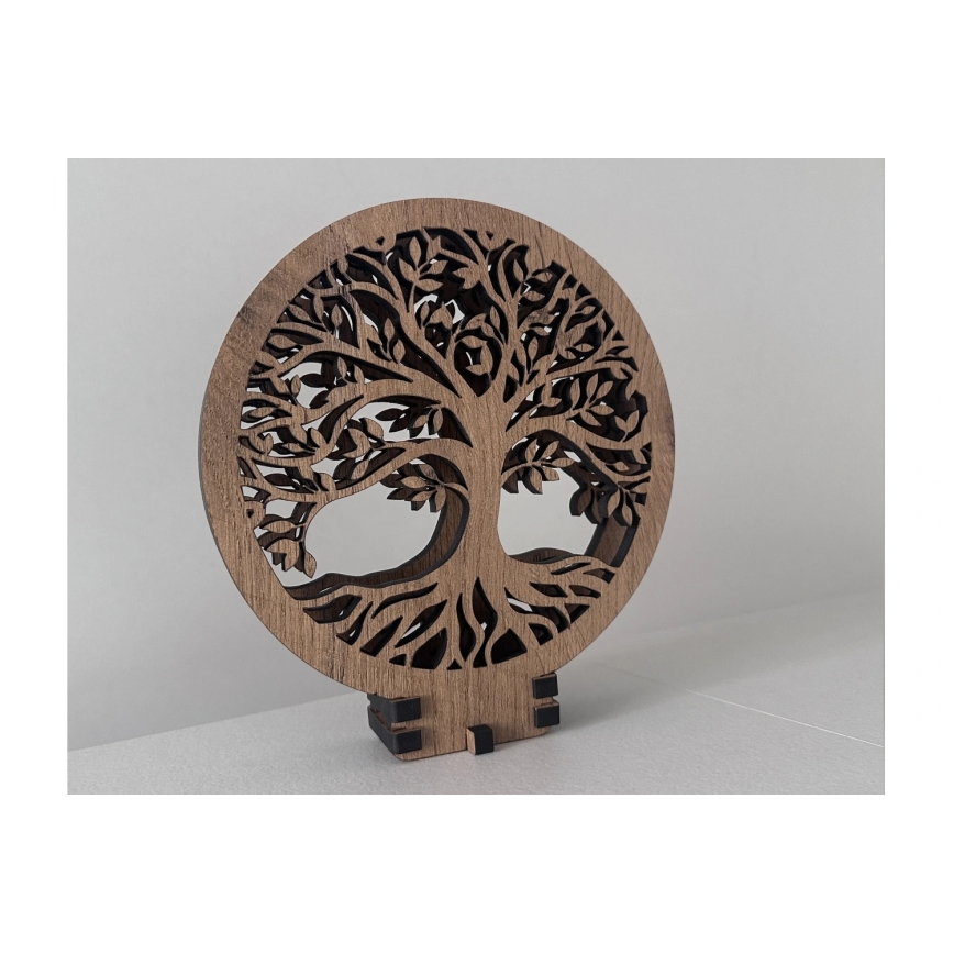 Li-Go 23648/DUB2 - Ρυθμιζόμενο επιτραπέζιο διακοσμητικό φωτιστικό LED/12W/230V 30x31 cm δρυς/Δέντρο της ζωής