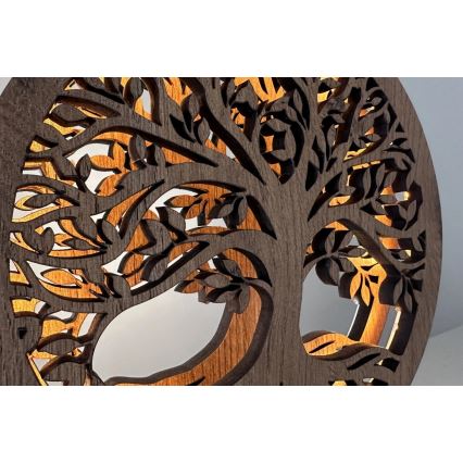 Li-Go 23648/DUB2 - Ρυθμιζόμενο επιτραπέζιο διακοσμητικό φωτιστικό LED/12W/230V 30x31 cm δρυς/Δέντρο της ζωής