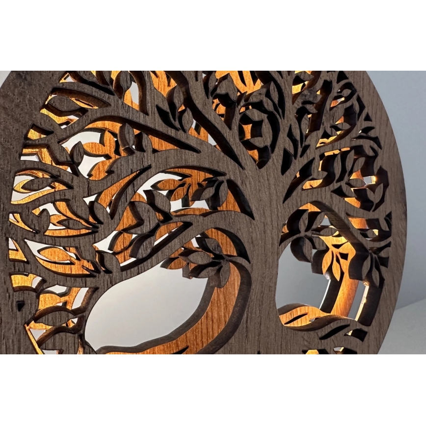 Li-Go 23648/DUB2 - Ρυθμιζόμενο επιτραπέζιο διακοσμητικό φωτιστικό LED/12W/230V 30x31 cm δρυς/Δέντρο της ζωής