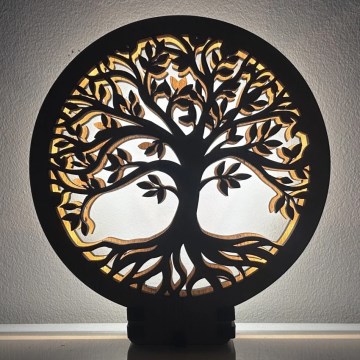 Li-Go 23648/DUB2 - Ρυθμιζόμενο επιτραπέζιο διακοσμητικό φωτιστικό LED/12W/230V 30x31 cm δρυς/Δέντρο της ζωής