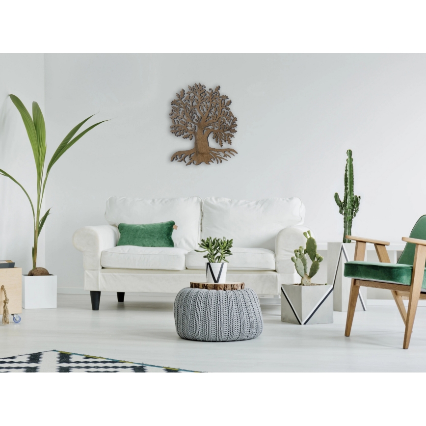 Li-Go 23673/DUB2 - Ρυθμιζόμενο επιτοίχιο διακοσμητικό LED/10W/5V 20000 mAh 45x55 cm σε απόχρωση δρυός + τηλεχειριστήριο