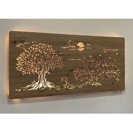 Li-Go 5307/DUB2 - LED Ρυθμιζόμενο επιτοίχιο διακοσμητικό φωτιστικό LED/24W/230V 120x60 cm δρυς/Τρεις βελανιδιές