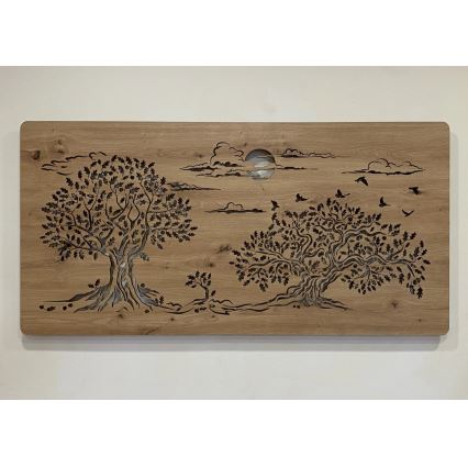 Li-Go 5307/DUB2 - LED Ρυθμιζόμενο επιτοίχιο διακοσμητικό φωτιστικό LED/24W/230V 120x60 cm δρυς/Τρεις βελανιδιές