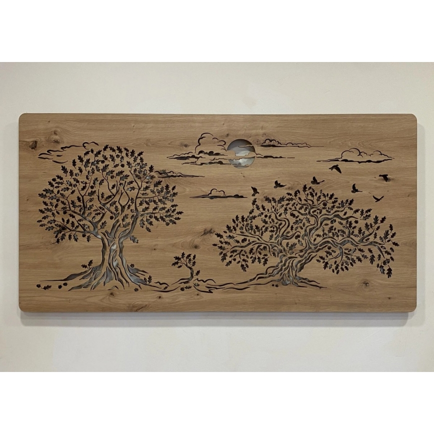 Li-Go 5307/DUB2 - LED Ρυθμιζόμενο επιτοίχιο διακοσμητικό φωτιστικό LED/24W/230V 120x60 cm δρυς/Τρεις βελανιδιές