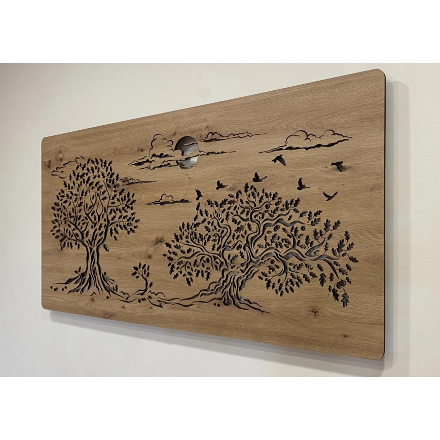 Li-Go 5307/DUB2 - LED Ρυθμιζόμενο επιτοίχιο διακοσμητικό φωτιστικό LED/24W/230V 120x60 cm δρυς/Τρεις βελανιδιές