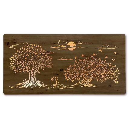 Li-Go 5307/DUB2 - LED Ρυθμιζόμενο επιτοίχιο διακοσμητικό φωτιστικό LED/24W/230V 120x60 cm δρυς/Τρεις βελανιδιές