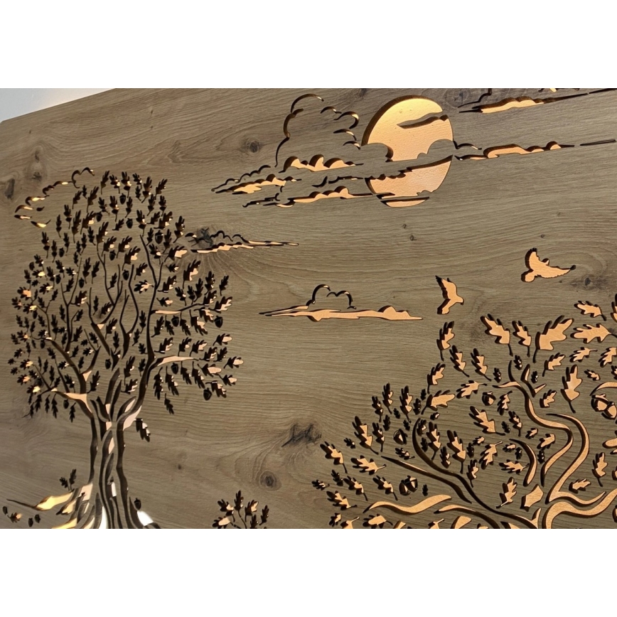 Li-Go 5307/DUB2 - LED Ρυθμιζόμενο επιτοίχιο διακοσμητικό φωτιστικό LED/24W/230V 120x60 cm δρυς/Τρεις βελανιδιές