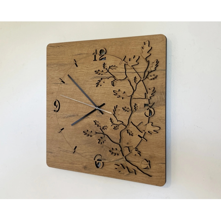 Li-Go 5499/DUB2 - Επιτοίχιο ρολόι, 1xAA, 40x40 εκ., δρυς