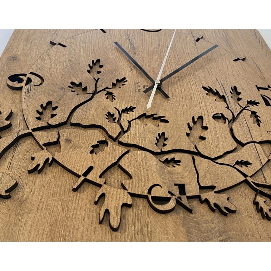 Li-Go 5499/DUB2 - Επιτοίχιο ρολόι, 1xAA, 40x40 εκ., δρυς