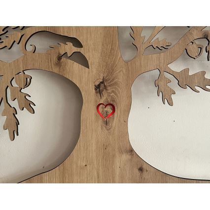 Li-Go 5729/DUB2 - Διακοσμητικό LED τοίχου με αισθητήρα κίνησης LED/10W/5V 90x110 cm σε απόχρωση δρυός