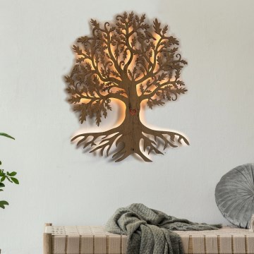 Li-Go 5739/DUB2 - Ρυθμιζόμενο επιτοίχιο διακοσμητικό φωτιστικό LED/10W/230V 68x80 cm σε χρώμα δρυός