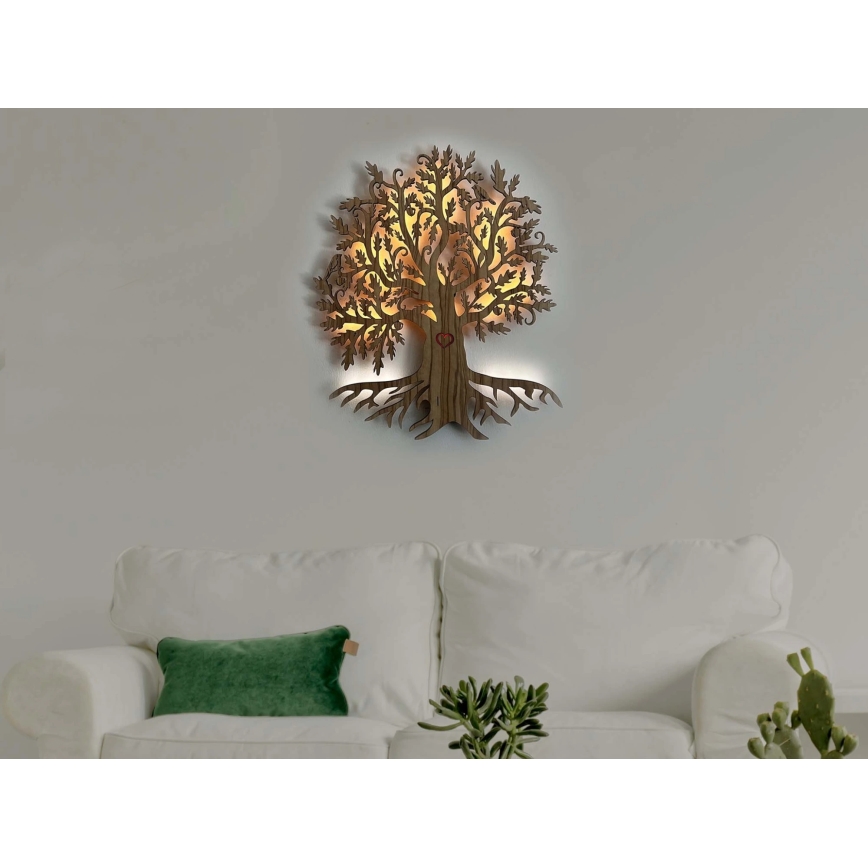 Li-Go 5747/DUB2 - Ρυθμιζόμενο διακοσμητικό φωτιστικό τοίχου LED/10W/230V 45x55 cm βελανιδιά