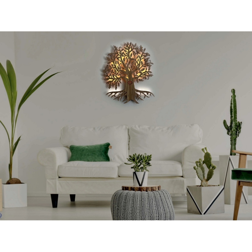 Li-Go 5747/DUB2 - Ρυθμιζόμενο διακοσμητικό φωτιστικό τοίχου LED/10W/230V 45x55 cm βελανιδιά