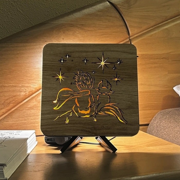 Li-Go 5788/DUB2 - LED επιτραπέζιο διακοσμητικό LED/12W/230V 19x19 cm δρυς/Μικρός Πρίγκιπας