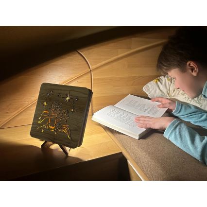 Li-Go 5788/DUB2 - LED επιτραπέζιο διακοσμητικό LED/12W/230V 19x19 cm δρυς/Μικρός Πρίγκιπας