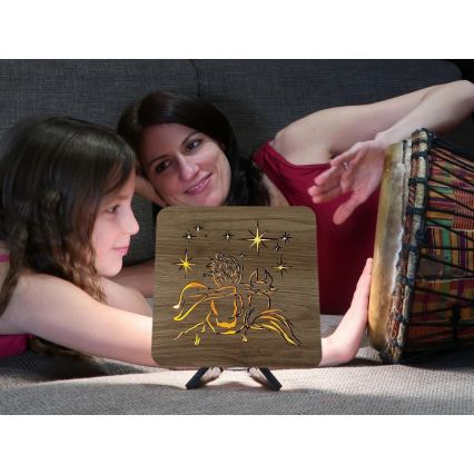 Li-Go 5788/DUB2 - LED επιτραπέζιο διακοσμητικό LED/12W/230V 19x19 cm δρυς/Μικρός Πρίγκιπας