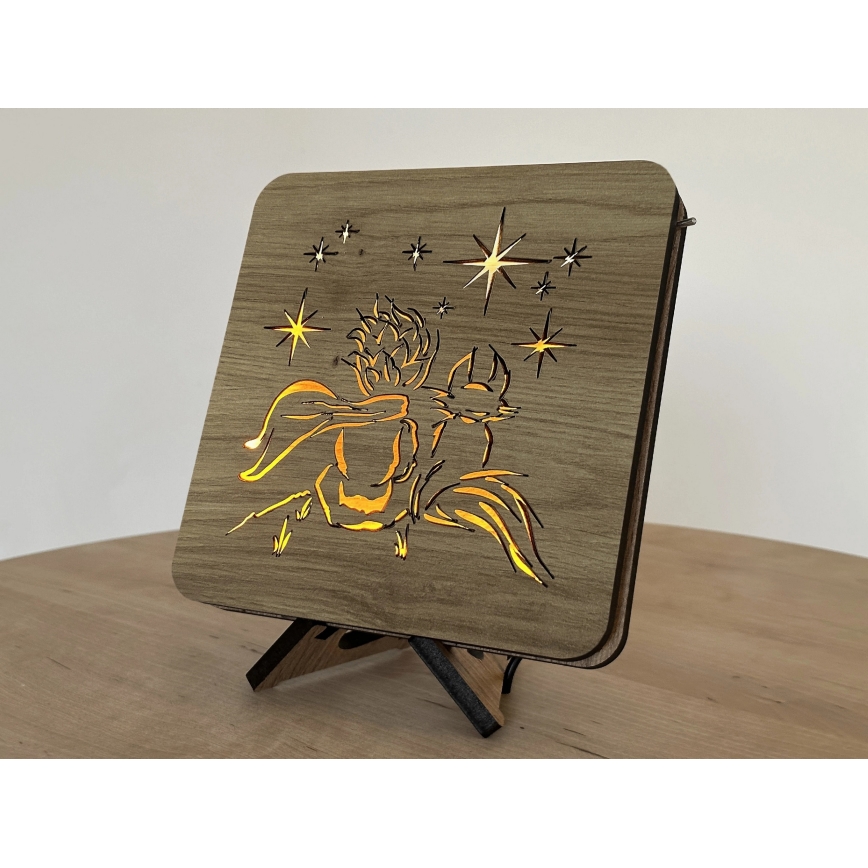 Li-Go 5788/DUB2 - LED επιτραπέζιο διακοσμητικό LED/12W/230V 19x19 cm δρυς/Μικρός Πρίγκιπας