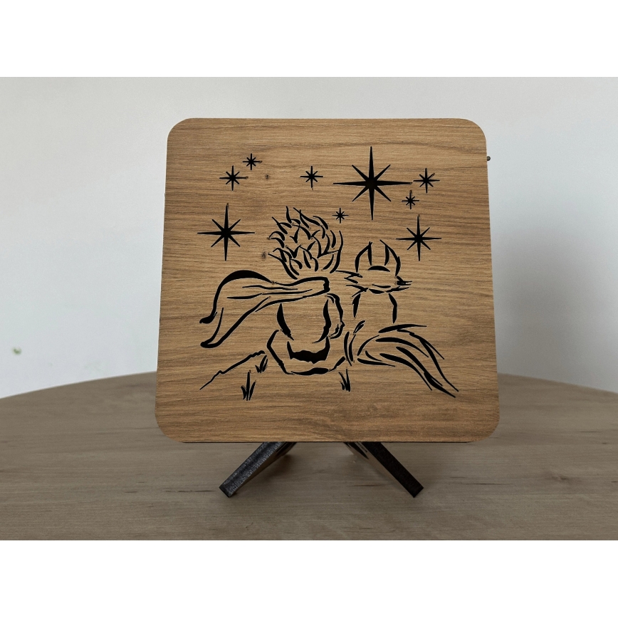 Li-Go 5788/DUB2 - LED επιτραπέζιο διακοσμητικό LED/12W/230V 19x19 cm δρυς/Μικρός Πρίγκιπας