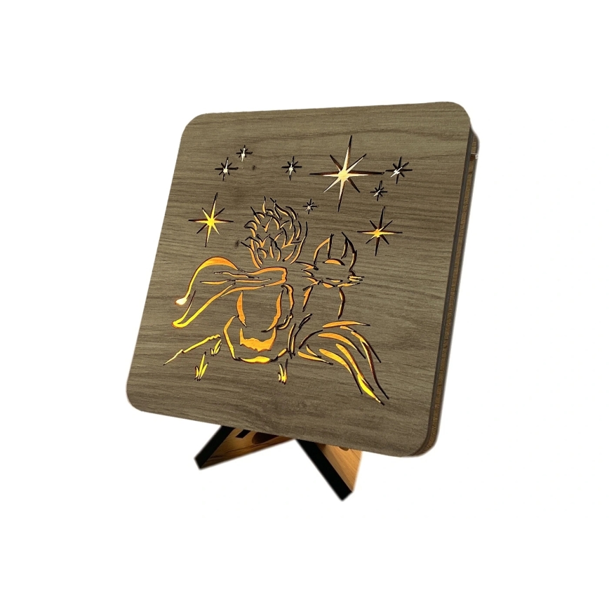 Li-Go 5788/DUB2 - LED επιτραπέζιο διακοσμητικό LED/12W/230V 19x19 cm δρυς/Μικρός Πρίγκιπας