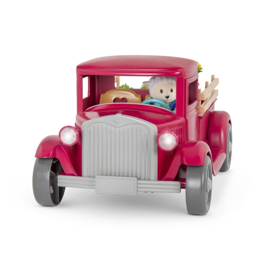 Li'l Woodzeez - Σετ παιχνιδιών φορτηγό αγρότη με πάγκο τροφίμων 3xAAA