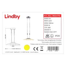 Lindby - Led Dimmable κρεμαστό φωτιστικό οροφής AMIDALA LED/36W/230V