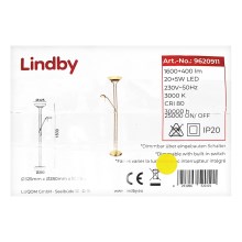 Lindby - LED Dimmable φωτιστικό δαπέδου YVETA LED/20W/230V + LED/5W/230V