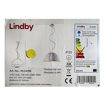 Lindby - LED RGB Κρεμαστό φωτιστικό οροφής ντιμαριζόμενο CAROLLE LED/10W/230V Wi-Fi Tuya