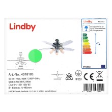 Lindby - Ανεμιστήρας οροφής με φωτιστικό CEDRIK 5xE14/40W/230V