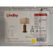 Lindby - Επιτραπέζιο φωτιστικό ντιμαριζόμενο GARRY 1xE27/60W/230V + LED/5W/230V