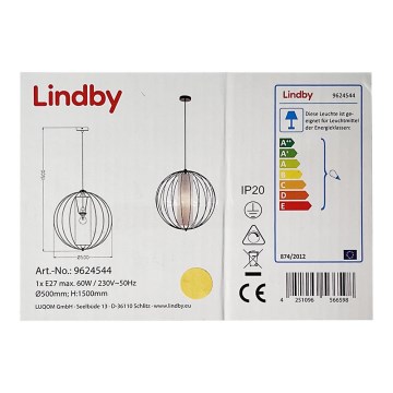 Lindby -  Κρεμαστό φωτιστικό οροφής KORIKO 1xE27/60W/230V