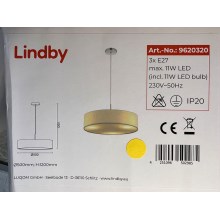 Lindby - Κρεμαστό φωτιστικό οροφής SEBATIN 3xE27/11W/230V