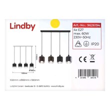 Lindby - Κρεμαστό φωτιστικό οροφής TALLINN 4xE27/60W/230V