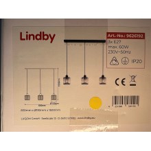 Lindby - Κρεμαστό φωτιστικό οροφής VELLA 3xE27/60W/230V