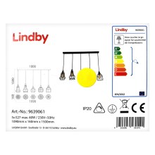 Lindby - Κρεμαστό φωτιστικό οροφής ράγα ALBERTA 5xE27/60W/230V