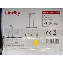 Lindby - Κρεμαστό φωτιστικό οροφής ράγα DELIRA 3xE14/4W/230V