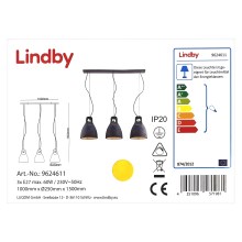 Lindby - Κρεμαστό φωτιστικό οροφής ράγα IBU 3xE27/60W/230V