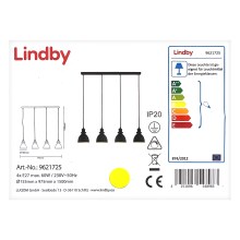 Lindby - Κρεμαστό φωτιστικό οροφής ράγα JASMINKA 4xE27/60W/230V