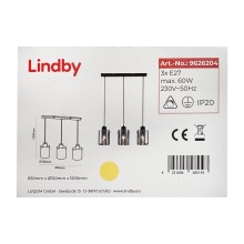 Lindby - Κρεμαστό φωτιστικό οροφής ράγα KOURTNEY 3xE27/60W/230V