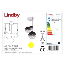 Lindby - Πολύφωτο με συρματόσχοινο ROBYN 3xE27/40W/230V