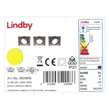 Lindby - ΣΕΤ 3x LED Χωνευτά φωτιστικά ANDREJ 3xLED/4W/230V