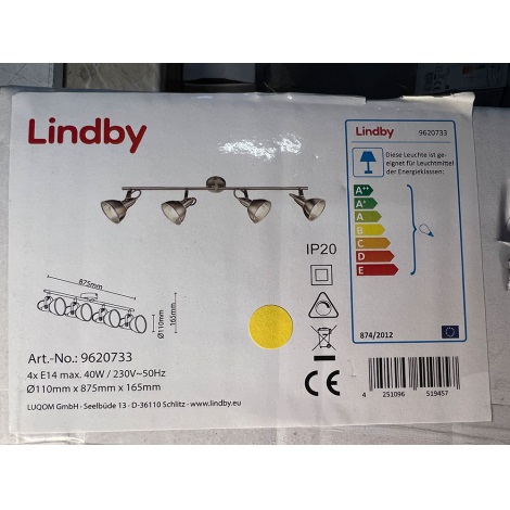 Lindby - Σποτ JULIN 4xE14/40W/230V