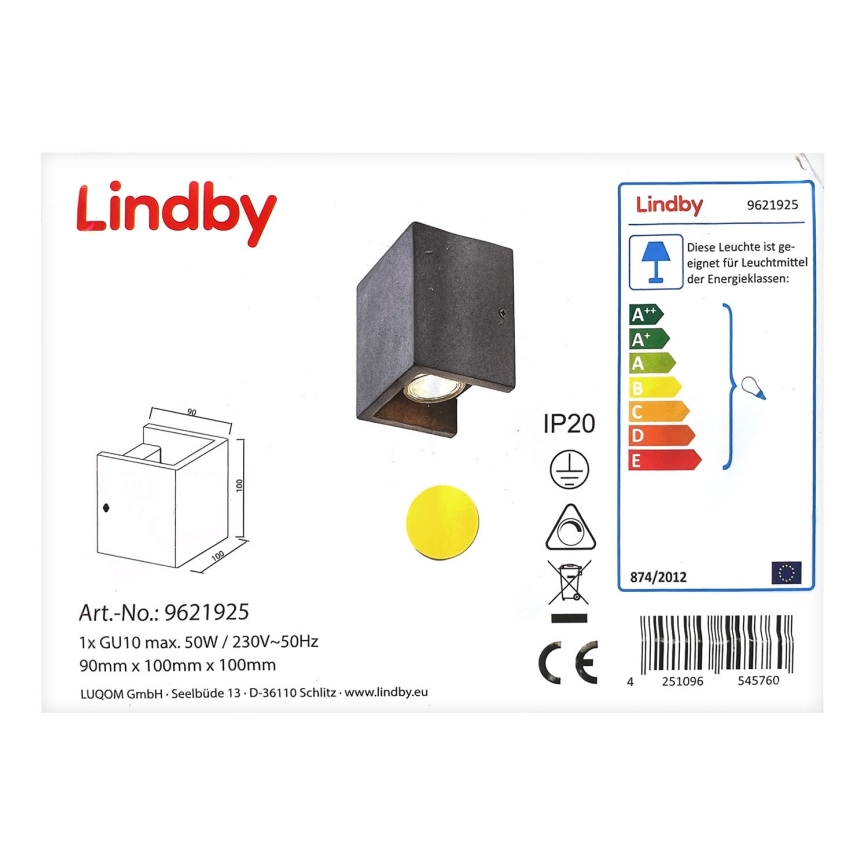 Lindby - Φωτιστικό τοίχου GERDA 1xGU10/50W/230V