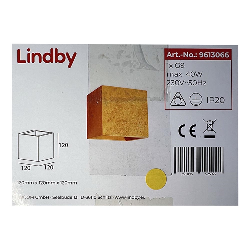 Lindby - Φωτιστικό τοίχου YADE 1xG9/20W/230V