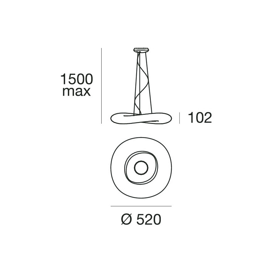 Linea Light 8005 - Led Dimmable κρεμαστό φωτιστικό οροφής MR. MAGOO LED/23W/230V διάμετρος 52 cm