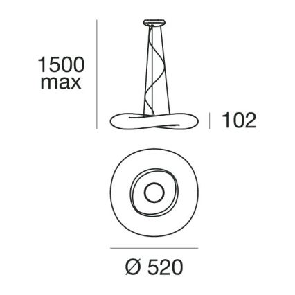 Linea Light 8005 - Led Dimmable κρεμαστό φωτιστικό οροφής MR. MAGOO LED/23W/230V διάμετρος 52 cm